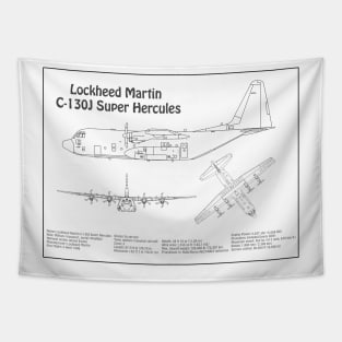 C-130 Hercules - Airplane Blueprint -  BD Tapestry