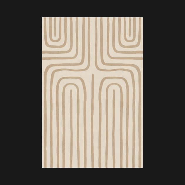 Beige brown geometric lines pattern by VectoryBelle