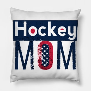 American Hockey Mom in Blue Pillow