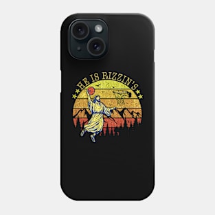 He Is Rizzin Shirt Basketball Jesus Retro Easter Christian Phone Case