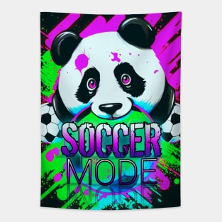 Soccer Mode Panda Bear Graffiti Tapestry