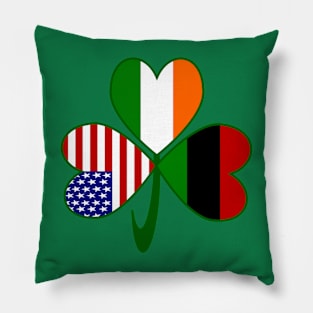 African American Irish American Shamrock Pillow