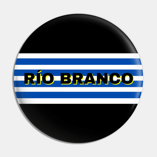 Río Branco City in Uruguay Flag Stripes Pin by aybe7elf