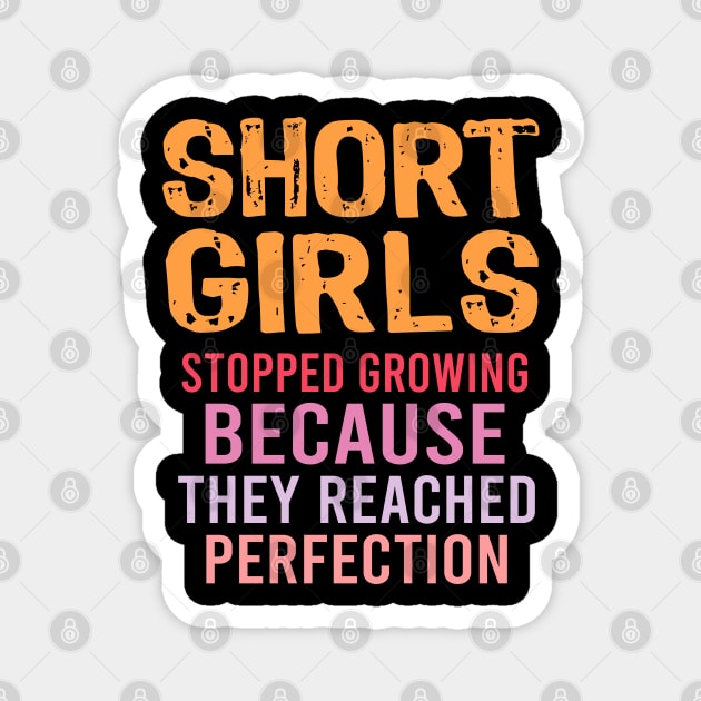 Short Girls Stopped Growing Reached Perfection Funny Magnet by Nadey