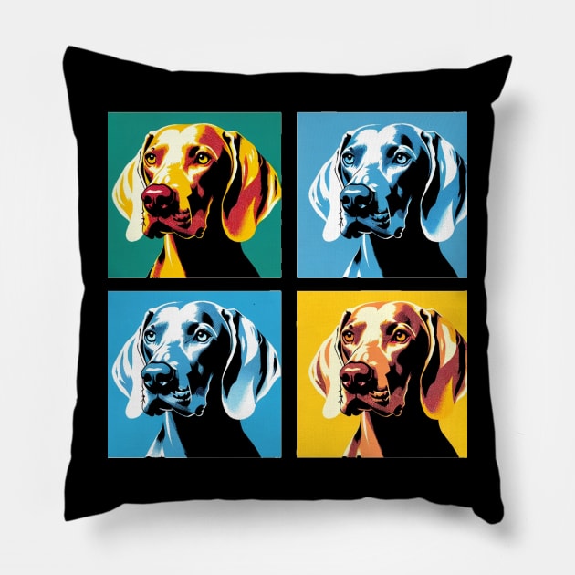 Weimaraner Pop Art - Dog Lover Gifts Pillow by PawPopArt