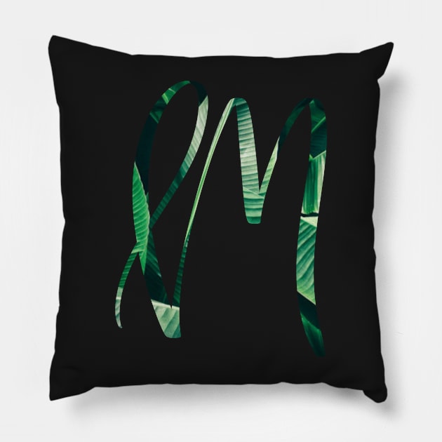 M initial cursive Pillow by LFariaDesign