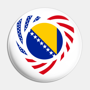 Bosnian American Multinational Patriot Flag Series (Heart) Pin