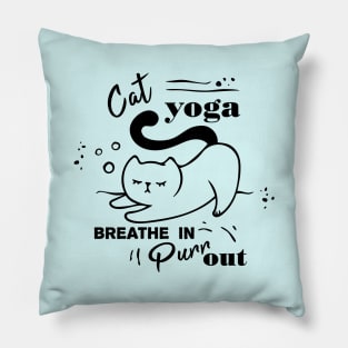 Funny cat yoga quote Pillow