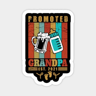 Promoted To Grandpa Baby Reveal Grandpa design EST 2021 Magnet