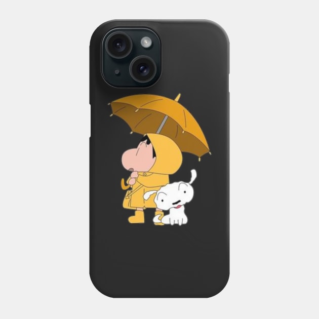 Shinchan & Shiro Phone Case by BeragonRe