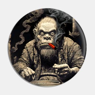 I Smoke Cigars on a Dark Background Pin