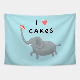 Elephant Loves Cakes Tapestry