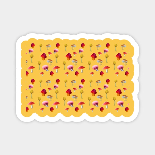 Mushroom pattern Magnet by Digitaldreamcloud