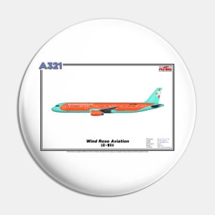 Airbus A321 - Wind Rose Aviation (Art Print) Pin