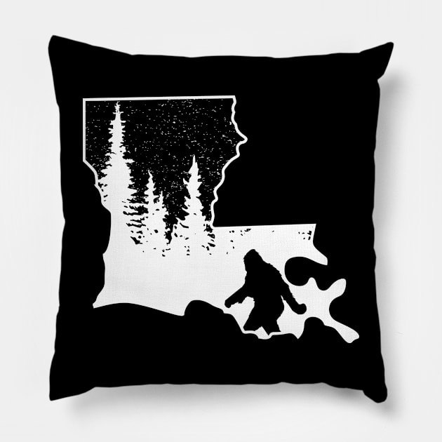 Louisiana Bigfoot Gift Pillow by Tesszero