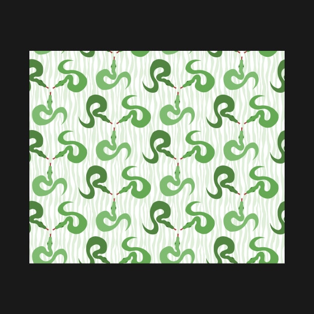 Green Snakes in the Grass Pattern by gloobella