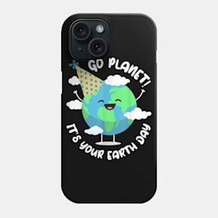 Go Planet Its Your Earth Day 2024 Teacher Kids Cute Earth Phone Case