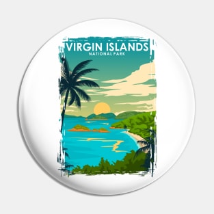 Virgin Islands National Park Vintage Travel Poster Pin