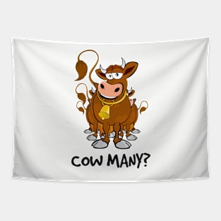 COW MANY? cows tee (light) Tapestry