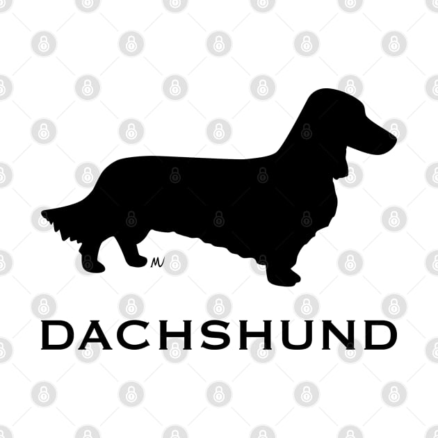 Longhaired dachshund with text by mariauusivirtadesign