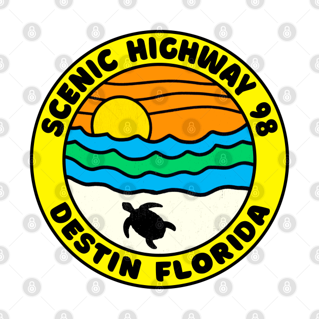 Scenic Highway 98 Destin Beach Florida Palms Panhandle Emerald Coast by TravelTime