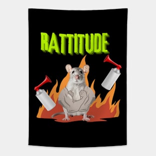 Rattitude-Rattus Funny Rat Lover Tapestry