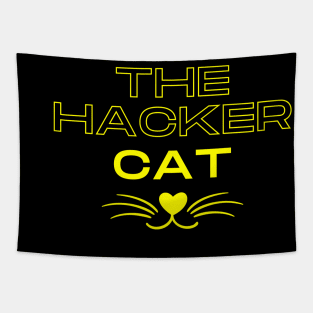 The hacker cat funny design Tapestry