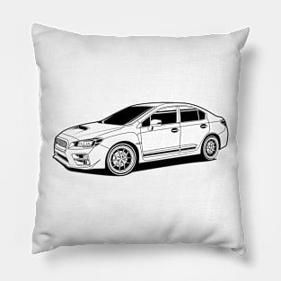 Subie lina art black Pillow