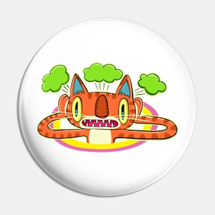 orange cat in a big panic Pin