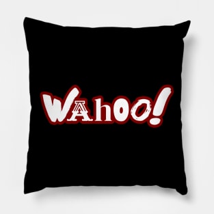 Wahoo (Red-outlined White Print) Pillow