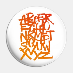 Calligraphy alphabet in a orange and red gradient Pin