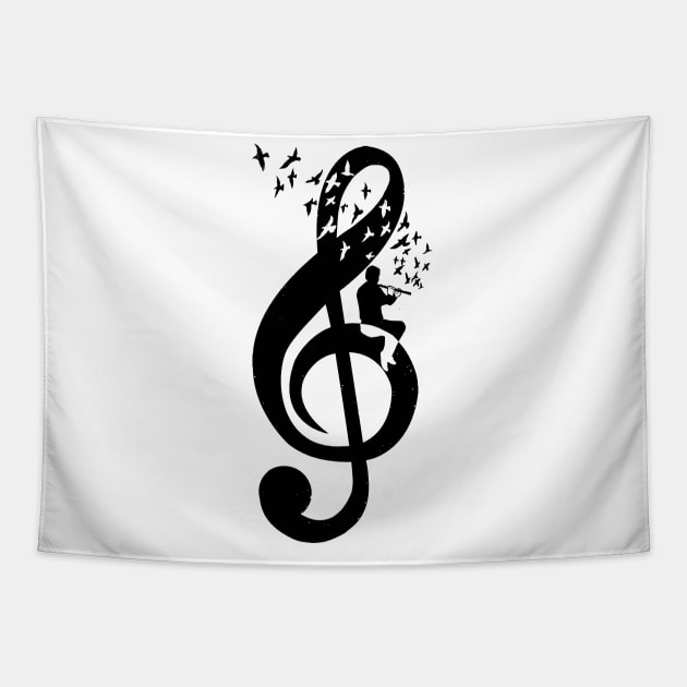 Treble Clef - Flute Tapestry by barmalisiRTB