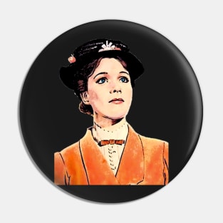 Mary Popping Orange Cartoon Pin