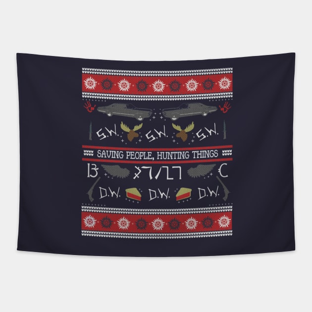 Supernatural Winter Sweater Tapestry by SuperSamWallace