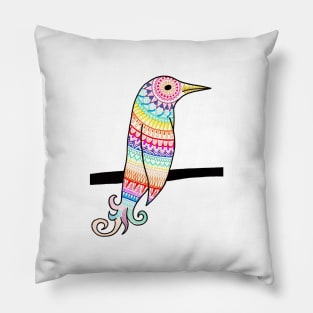 Rainbow Bird Pillow