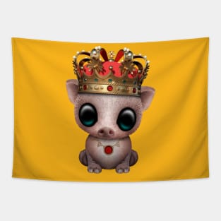 Cute Royal Pig Wearing Crown Tapestry