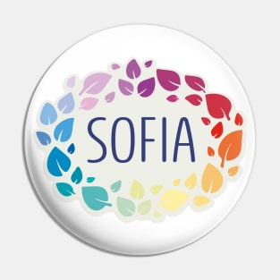 Sofia name with colorful leaves Pin