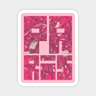 Paris, France - Blossom City Map Typography - Blossom Magnet