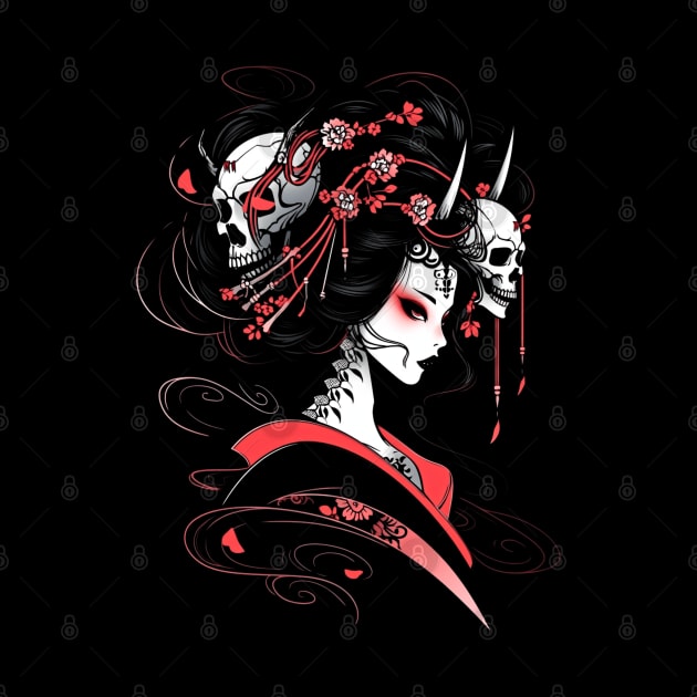 Geisha | Grim Reaper Geisha Skull | Cool Retro Japanese Aesthetic #14 by We Anomaly