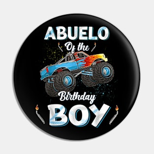 Abuelo Of The Birthday Boy Monster Truck Bday Women Men Kids Pin