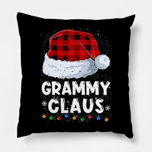 Grammy Claus Red Plaid Christmas Santa Family Matching Pajama Pillow