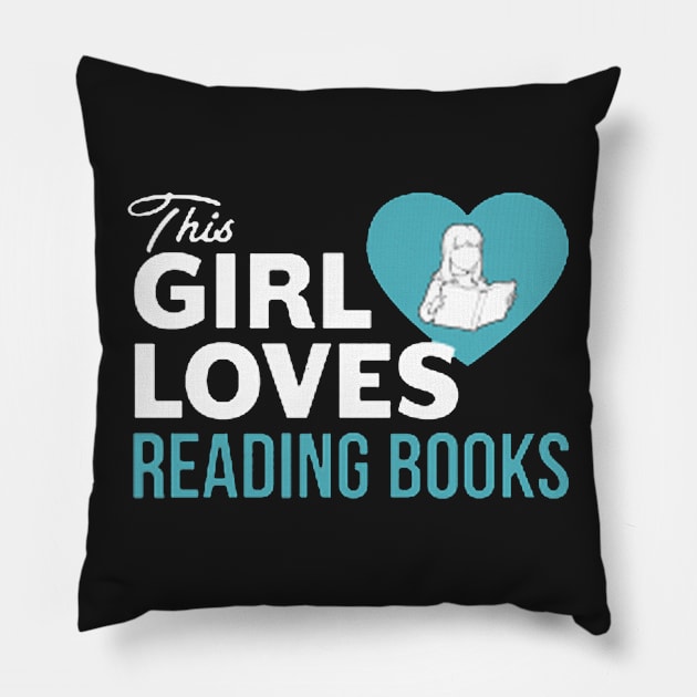 This Girl Loves Reading Books Pillow by Zidnareo