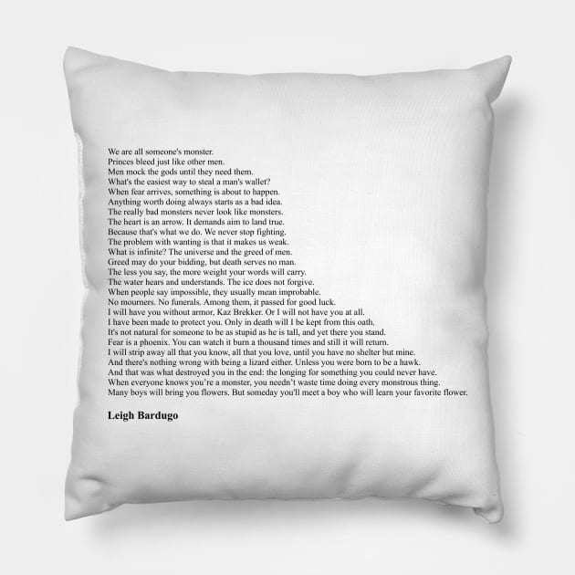 Leigh Bardugo Quotes Pillow by qqqueiru