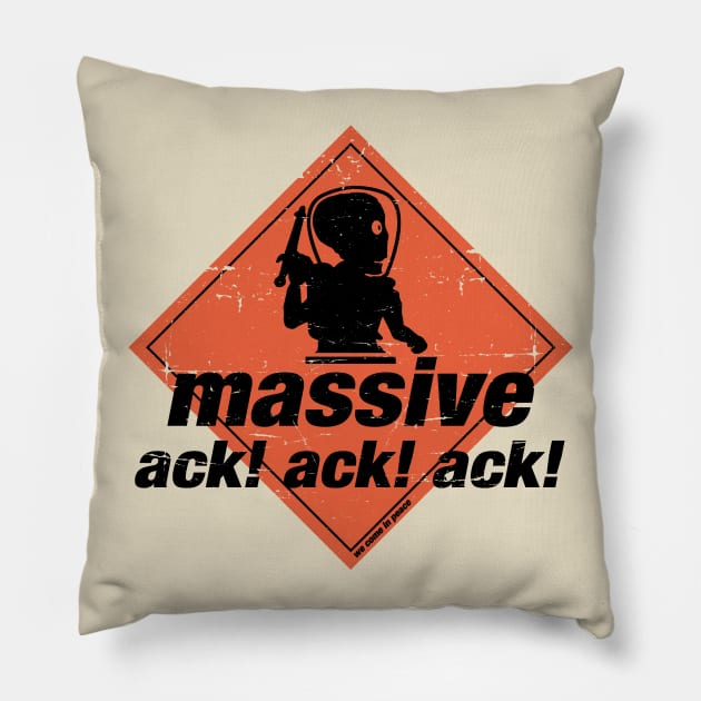 Massive Ack Ack Ack Pillow by TrulyMadlyGeekly