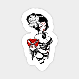 Girl with a heart-shaped box Magnet