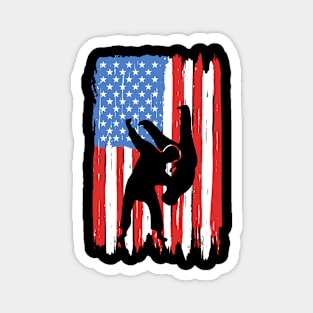 American Flag Judo Graphic Magnet