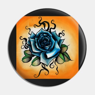 blue rose tattoo flash Pin