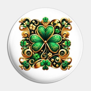 Green And Gold Shamrock Pin