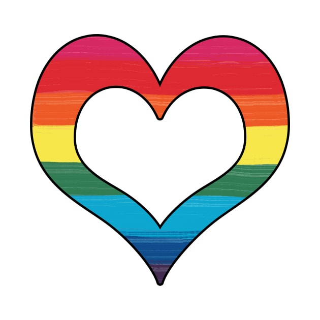 Heart Pride Flag Painted Design by PurposelyDesigned