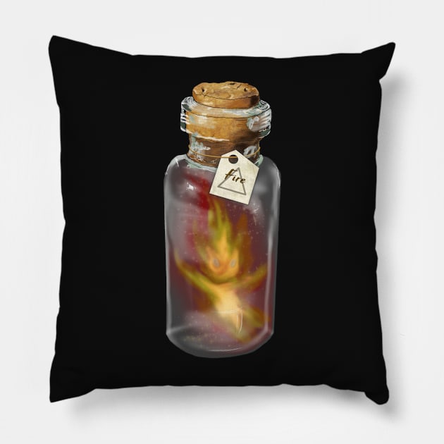 Fire Wisp Pillow by drawnexplore